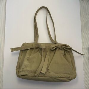 Trendy Nylon Bowler Bag with Bows and Pockets